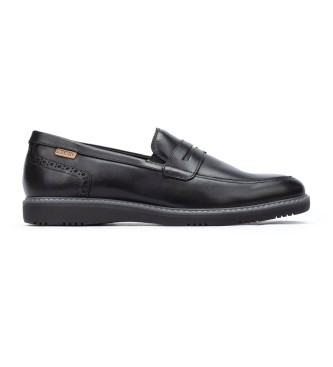 Pikolinos para hombre. M1T-3205 Mocasines de Piel Avila negro (45), Plano, Ninguno, Casual, Clásico