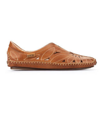 Pikolinos para mujer. 578-7399 Mocasines de Piel Jerez marrón (37), Plano, Ninguno, Casual