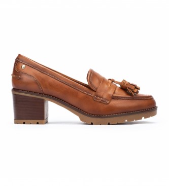 Pikolinosvoor vrouwen. W7H-3719 Bruine Llanes Leren Mocassins -Hoogte hak 6cm (41), Leer, 5 tot 8 cm, Geen, Casual, Klassiek