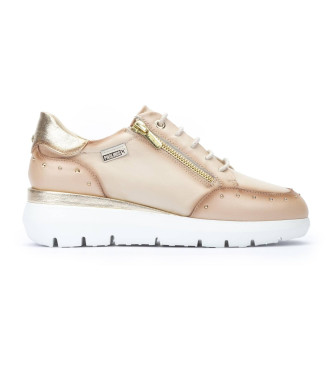 Pikolinos para mujer. W2A-6596CPC1 Zapatillas de Piel Rueda beige (39), 3 a 5cm, Cordones, Cremallera, Casual