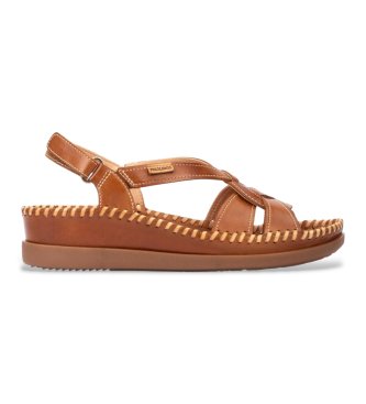 Pikolinos para mujer. W8K-1839 Sandalias de Piel Cadaques marrón (38), 1 a 3cm, Velcro, Casual