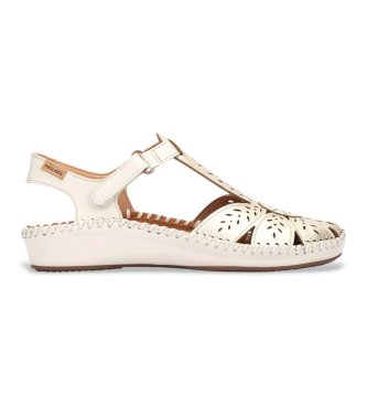 Pikolinos For Woman. 655-0841CLC1 P.Vallarta Gold Leather Sandals (39), Flat, Velcro, Casual