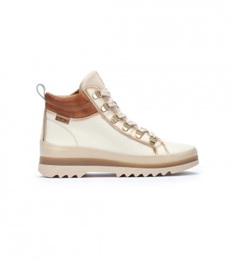 Pikolinos para mujer. W3W-8564C1 Botines de Piel Vigo blanco roto (38), 1 a 3cm, Cremallera, Casual