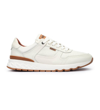 Pikolinos para hombre. M8R-6239C1 Zapatillas de Piel Aranda blanco (42), Plano, Cordones, Casual