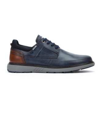 Pikolinos para hombre. M8D-4292C1 Zapatillas de Piel Bilbao marino (41), Plano, Cordones, Casual