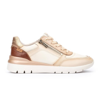 Pikolinos para mujer. W4R-6524C2 Zapatillas de Piel Cantabria beige (38), Plano, Cremallera, Casual