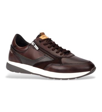 Pikolinos para hombre. M2B-6398C1 Zapatillas de Piel Getafe M2B marrón oscuro (45), Plano, Cordones, Casual