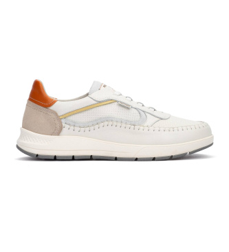 Pikolinosvoor mannen. M7W-6423C1 Salamanca leren sneakers wit (42), Leer, Plat, Veters, Casual