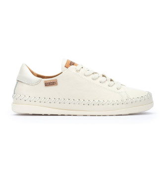 Pikolinos para mujer. W8B-6531 Zapatillas de piel Soller blanco (36), Plano, Cordones, Casual
