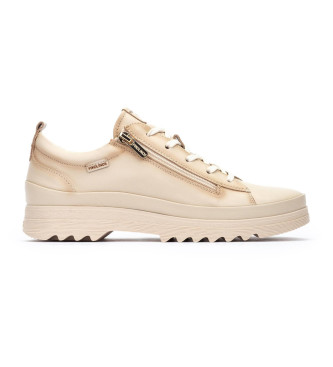 Pikolinos para mujer. W3W-6979C6 Zapatillas de Piel Vigo beige (37), Plano, 1 a 3cm, Cremallera, Casual