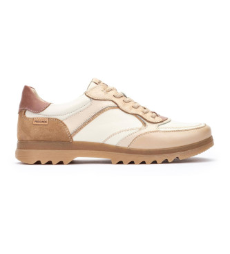 Pikolinos para mujer. W3W-6649C1 Zapatillas de Piel Vigo blancom beige (39), Plano, Ninguno, Casual