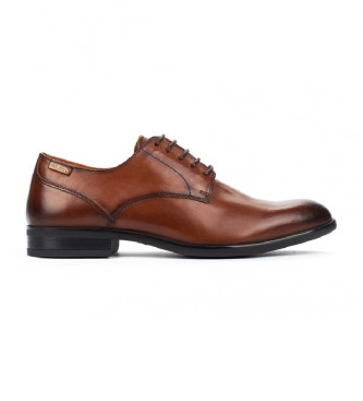 Pikolinos para hombre. M7J-4187 Zapatos de piel Bristol marrón (45), 1 a 3cm, Cordones, Clásico