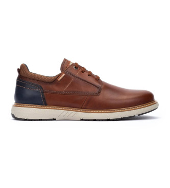 Pikolinos para hombre. M8D-4292C1 Zapatos de Piel Bilbao marrón (44), Plano, Cordones, Casual