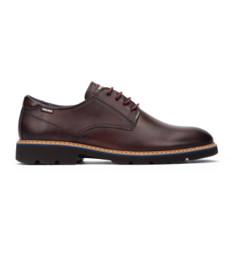 Pikolinos para hombre. M7D-4289 Zapatos de Piel Alarcon marrón oscuro (44), Plano, Cordones, Casual