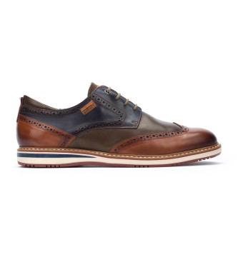 Pikolinos para hombre. M1T-4191C1 Zapatos de Piel Avila marrón, marino (41), 1 a 3cm, Cordones, Casual