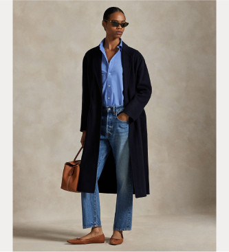 Polo Ralph Lauren para mujer. 211966530001 Abrigo de lana de doble cara marino (M), Casual