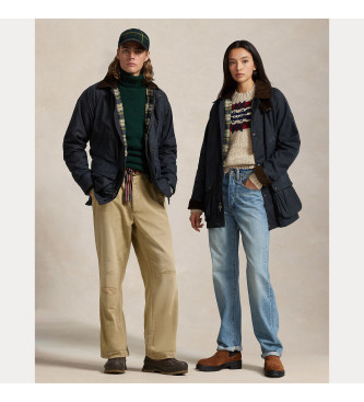 Polo Ralph Lauren para hombre. 710914250001 Abrigo Oilcloth Car azul (M), Casual, Algodón