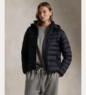 Polo Ralph Lauren para mujer. 211958932002 Chaqueta hidrófuga con capucha negro (S), Casual, Nylon