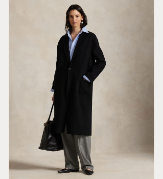 Polo Ralph Lauren para mujer. 211966530002 Abrigo Woven Top negro (S), Casual, Lana