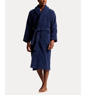 Polo Ralph Lauren para hombre. 714965518002 Bata de rizo de algodón con logotipo marino (L-XL), Homewear