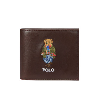 Polo Ralph Lauren para hombre. 405964516001 Billetera de piel oso marrón (OSFA), Casual