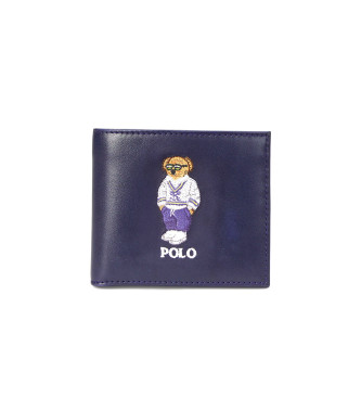 Polo Ralph Lauren para hombre. 405962466001 Billetera de piel Polo Bear azul (OSFA), Casual, Marino