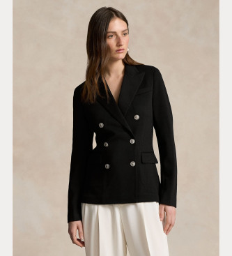 Polo Ralph Lauren para mujer. 211910134002 Blazer de punto con doble botonadura negro (6), Casual, Poliéster