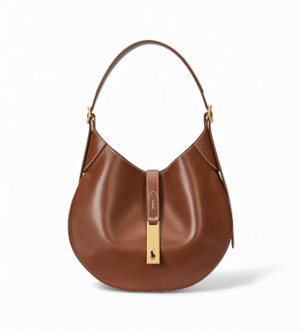 Polo Ralph Lauren para mujer. 428944017009 Bolso de hombro Polo ID pequeño de piel marrón (OSFA), Casual