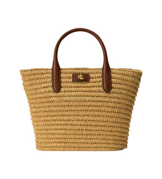 Lauren Ralph Lauren para mulher. 431962120001 Saco de mão em palha tecida Brie castanho médio (OSFA), Marrom, Casual