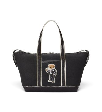Shoppingväska i canvas med svart Polo Bear