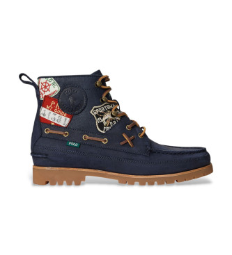 Polo Ralph Lauren para hombre. 812974124001 Botines de Piel Ranger marino (43), Plano, Cordones, Casual