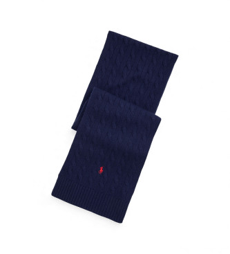 Polo Ralph Laurenvoor mannen. 449959345002 Sjaal met wol in gebreide navy eights stof (OSFA), Casual, Marineblauw
