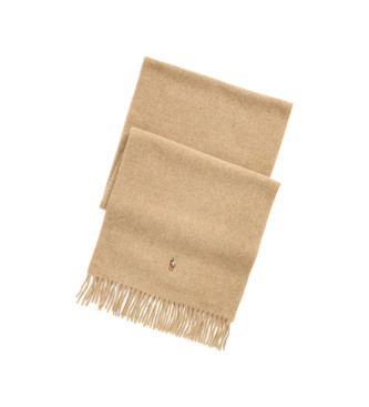 Polo Ralph Laurenvoor mannen. 449959359004 Bruine wollen sjaal met franje (OSFA), Casual