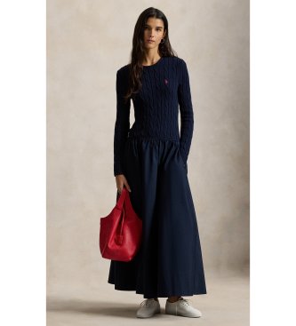 Polo Ralph Lauren Vestido de algodón con cuerpo de ochos marino