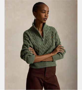 Polo Ralph Lauren Jersey de algodón en punto de ochos verde