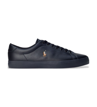 Polo Ralph Lauren para hombre. 816884372002 Zapatillas de piel Lonwood negro (40), Plano, Cordones, Casual