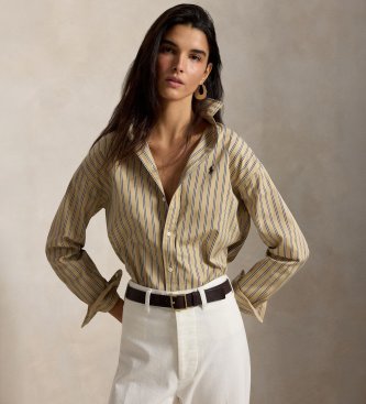 Randig bomullsskjorta Relaxed Fit