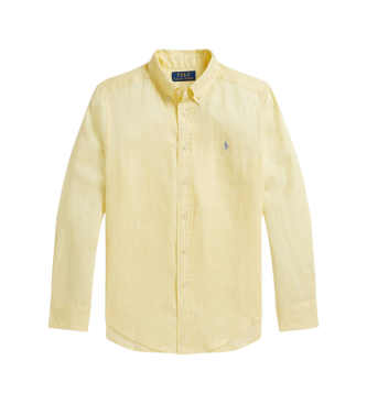 Polo Ralph Lauren unisex para niños. 323967600503 Camisa de lino amarillo (6/7años=136/138cm), Casual, Algodón, Manga larga, moda infantil