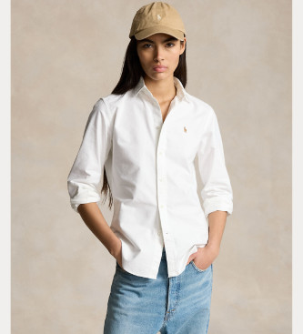 Polo Ralph Lauren para mujer. 211891377003 Camisa Oxford blanco (42), Casual, Algodón, Clásico, Manga larga