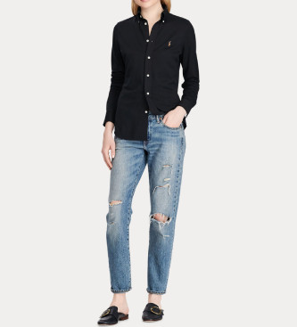 Polo Ralph Lauren Para Mujer. 211664427010 Camisa Oxford Slim Fit De AlgodóN Negro (Xs), Casual, Manga Larga-image