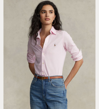 Polo Ralph Lauren Para Mujer. 211664427002 Camisa Oxford Slim Fit De AlgodóN Rosa (S), Casual, Manga Larga-image
