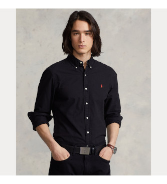 Polo Ralph Lauren para hombre. 710772288001 Camisa oxford Slim Fit teñida en prenda negro (XL), Casual, Algodón, Manga larga