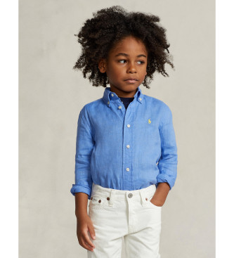 Polo Ralph Lauren para niño. 322967600001 Camisa de lino azul (6años=117/123cm), Casual, Manga larga, moda infantil