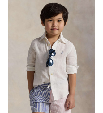 Polo Ralph Lauren para niño. 322967600003 Camisa de lino blanco (7años=124/134cm), Casual, Manga larga, moda infantil