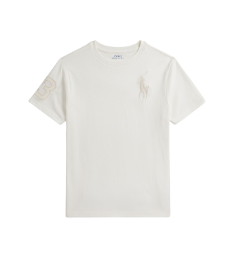 Polo Ralph Lauren unisex para niños. 323832907505 Camiseta Big Pony de punto de algodón blanco (10/12años=150/161cm), Casual, Manga corta, m