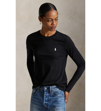 Polo Ralph Lauren para mujer. 211B14604004 Camiseta Classic Fit de punto de algodón negro (XL), Casual, Manga larga