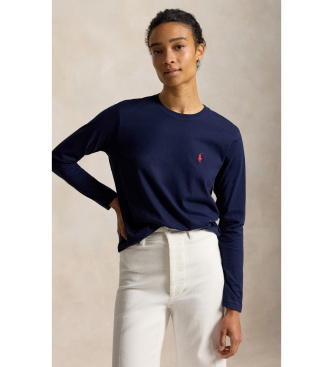 Polo Ralph Lauren para mujer. 211B14604005 Camiseta Classic Fit de punto de algodón marino (XL), Casual, Manga larga