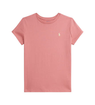 Polo Ralph Lauren para niña. 313833549502 Camiseta Crewneck rosa (8años=136/138cm), Casual, Algodón, Manga corta, moda infantil