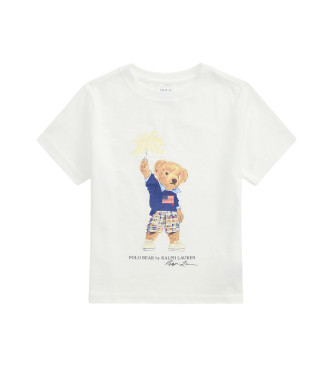 Polo Ralph Lauren para niño. 323979103002 Camiseta de algodón con Polo Bear blanco (14años=150/155cm), Casual, Manga corta, moda infantil