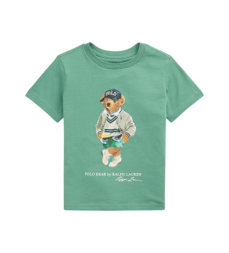 Polo Ralph Lauren Para Menino. 323973121001 T-Shirt De AlgodãO Com Urso Polo Verde (8AñOs=136/138Cm), Casual, Manga Curta, Moda Infantil-image